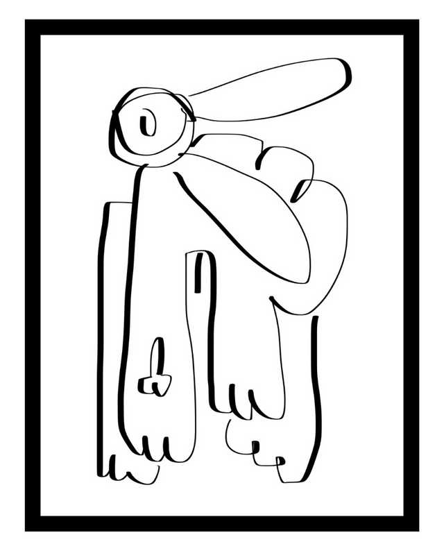 Rabbit Bent Dix White