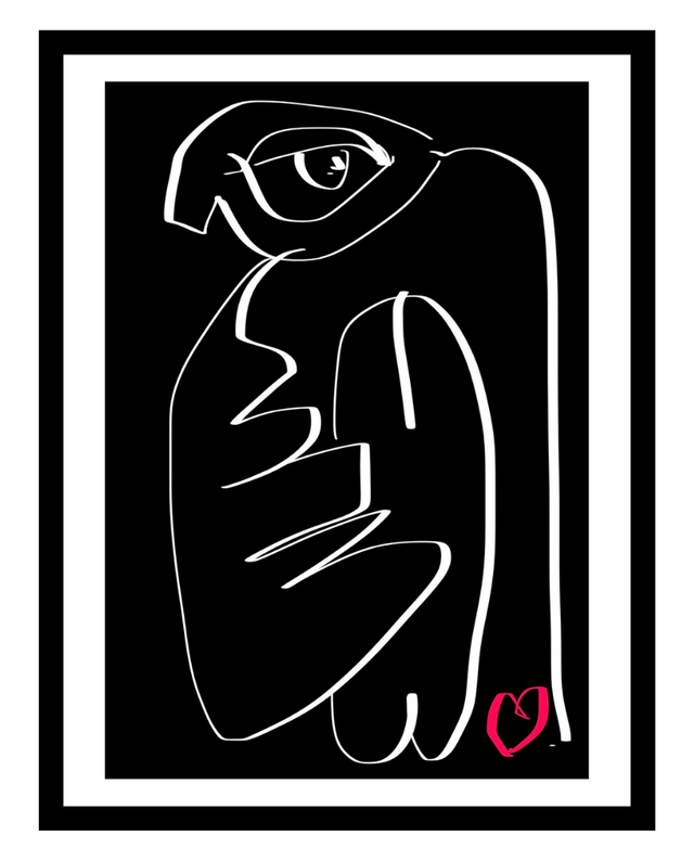 Bird Dix Heart Black