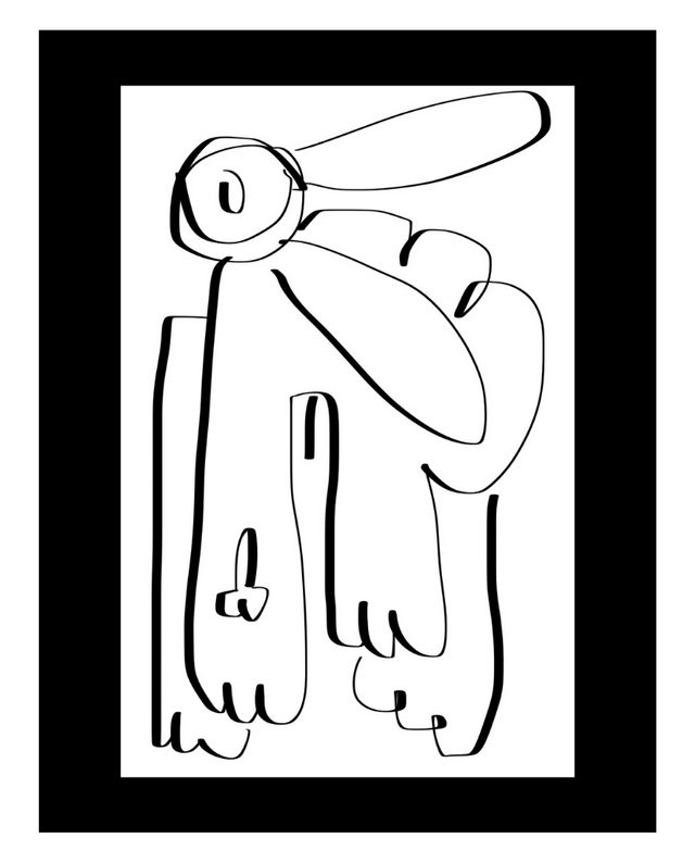 Rabbit Bent Dix White