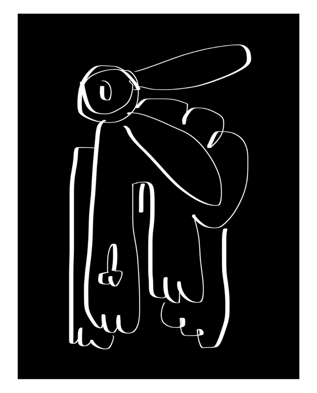 Rabbit Bent Dix Black