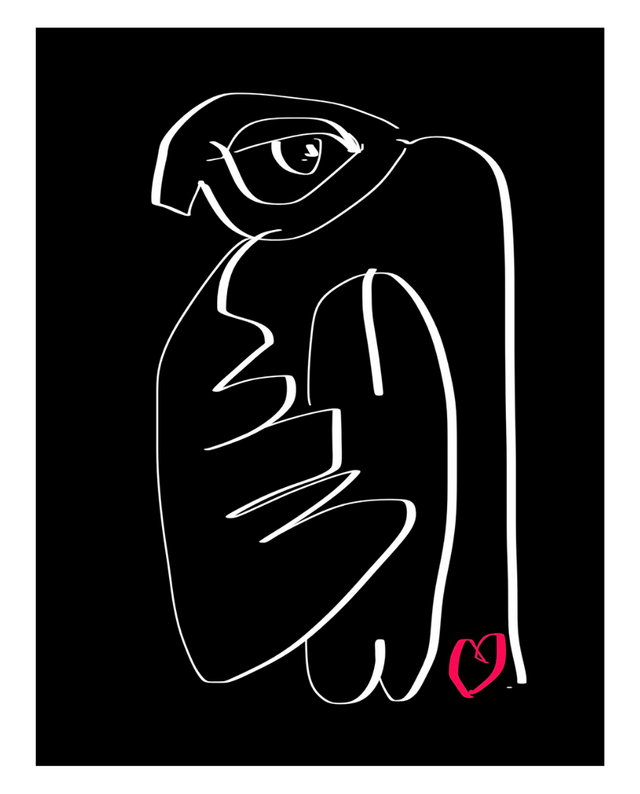 Bird Dix Heart Black