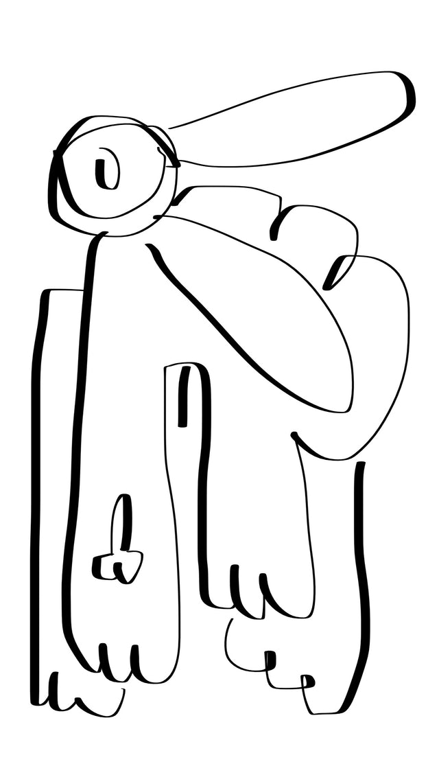 Rabbit Bent Dix White