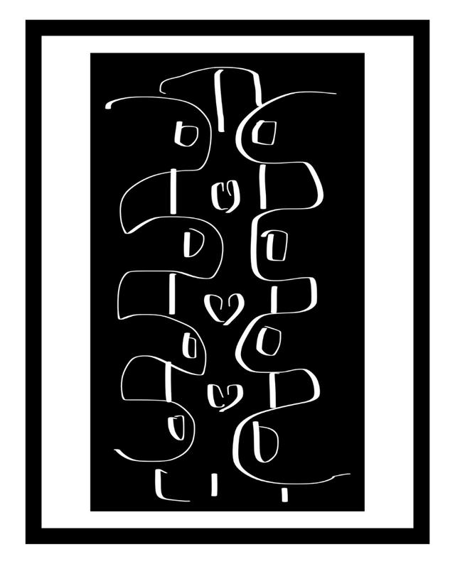 Crossed Hands Dix and Hearts Black