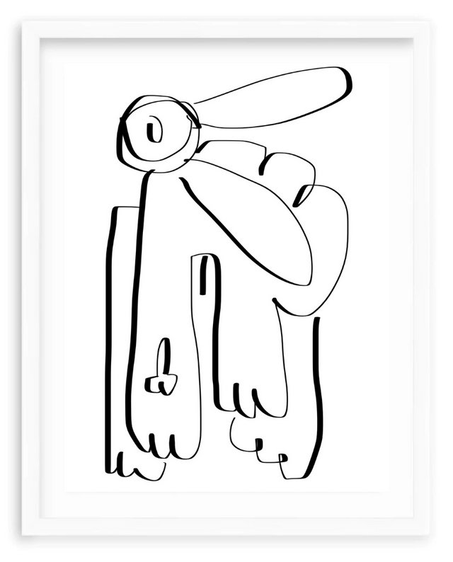 Rabbit Bent Dix White
